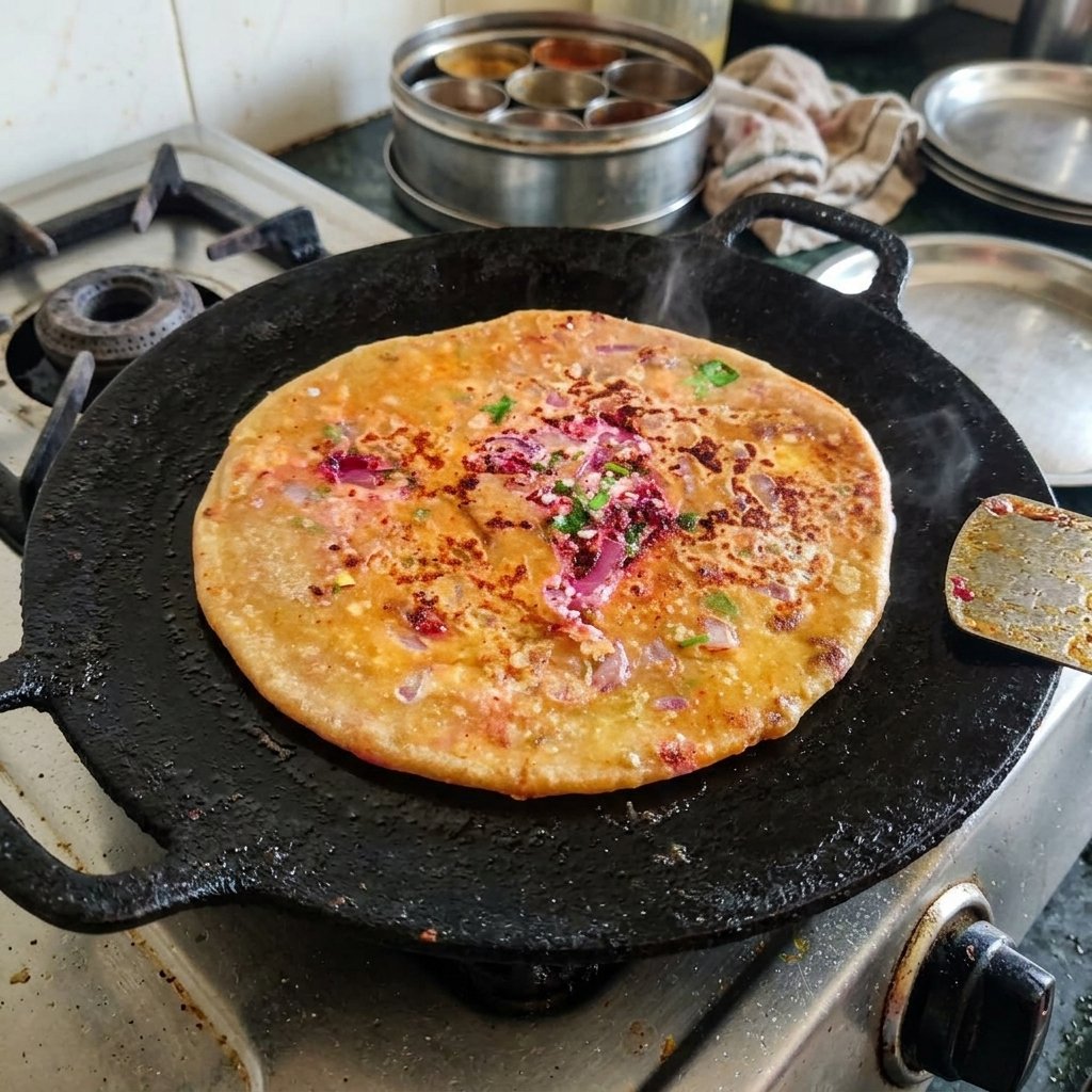 चुकंदर-पनीर पराठा | Pink Paneer Paratha — photo 6