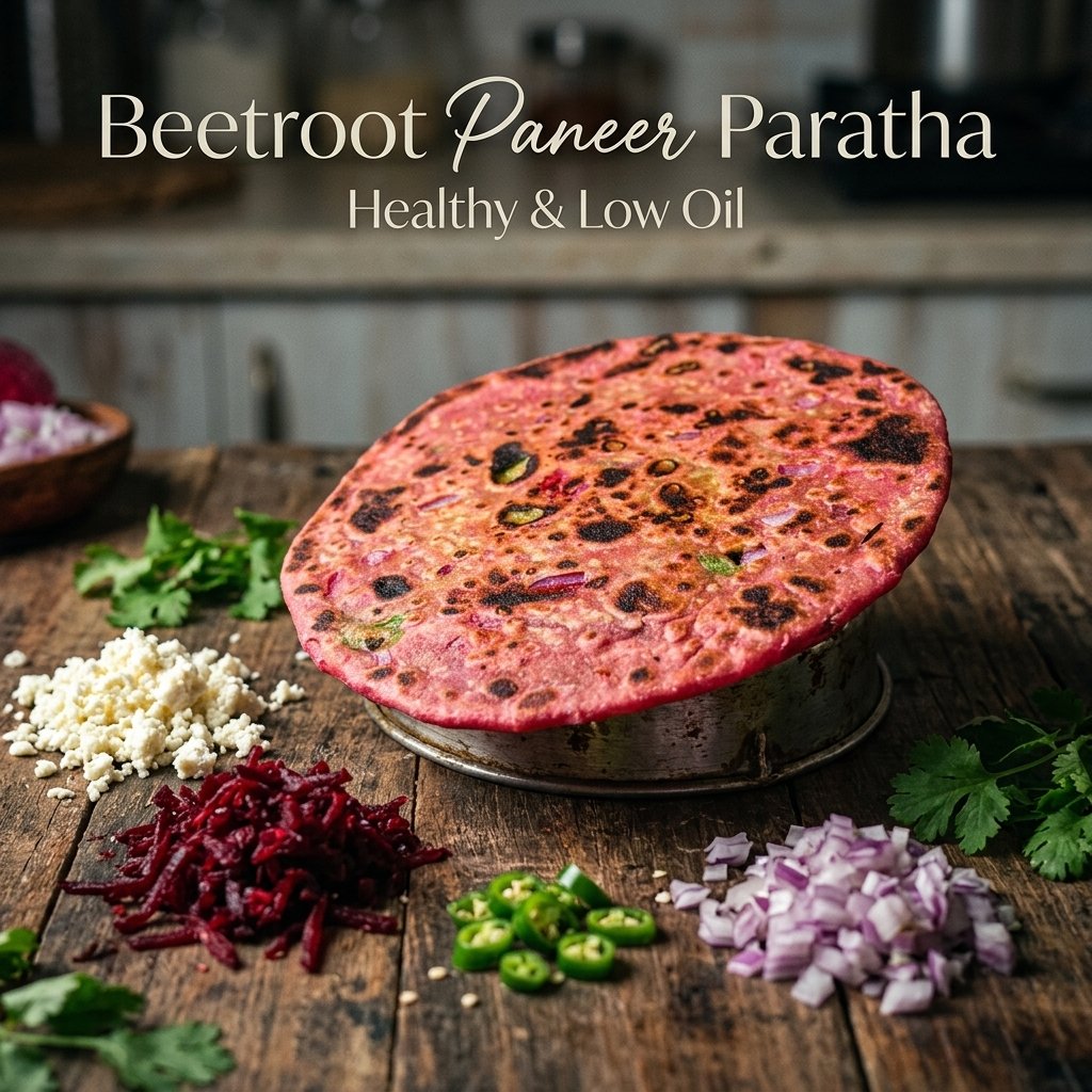 चुकंदर-पनीर पराठा | Pink Paneer Paratha — photo 8