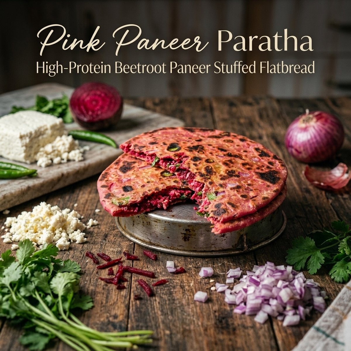 चुकंदर-पनीर पराठा | Pink Paneer Paratha